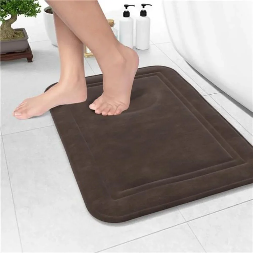Memory Foam Bath Mat Non Slip Absorbent Machine Washable Bathroom Rug 24x16